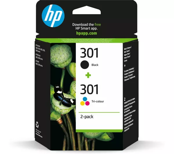 HP 301 Content Combo Pack - 2 Standard Capacity Ink Cartridges (Black/Tri-Colour)