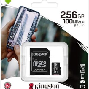 Kingston 256GB Micro SDHC/SDXC Class 10 Flash Card With Adaptor