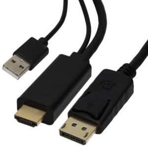 HDMI Plug PC/Laptop to DisplayPort Male Plug Display/Monitor Cable 2m