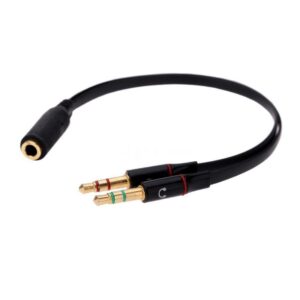 4 Pole 3.5mm Female to Dual 3 Segment 3.5mm Male Audio Cable