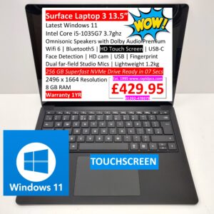 Surface Laptop 3 13.5 i5 1035G7 8gb 256gb Windows 11