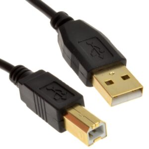 GOLD 24AWG USB 2.0 High Speed Cable Printer Lead A to B BLACK 1m
