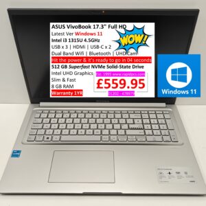 ASUS VivoBook 17.3 inch i3 1315U 8gb 512gb Windows 11
