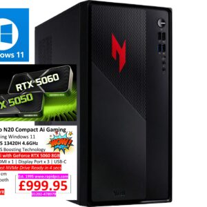 Acer Nitro N20 i5 13420H 16gb 1tb RTX5060 Compact Ai Gaming
