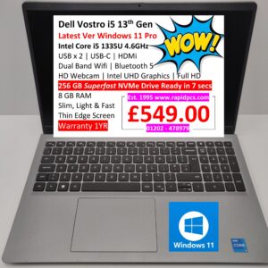 Dell Vostro i5 3530 i5 13th Gen 8gb 256gb Windows 11