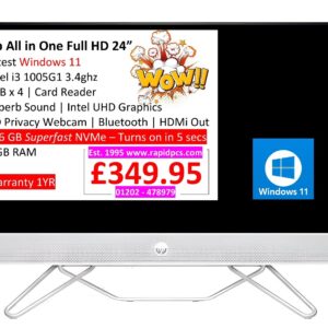 Hp i3 1005G1 8gb 256gb aio all in one 24-10015na