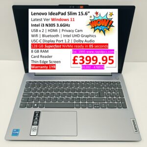 Windows 11 Lenovo IdeaPad Slim i3 N305 8gb 128gb