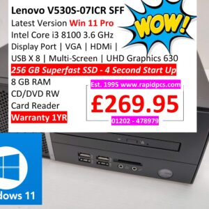 Lenovo V530S-07ICR SFF i3 8100 8gb 256gb Windows 11