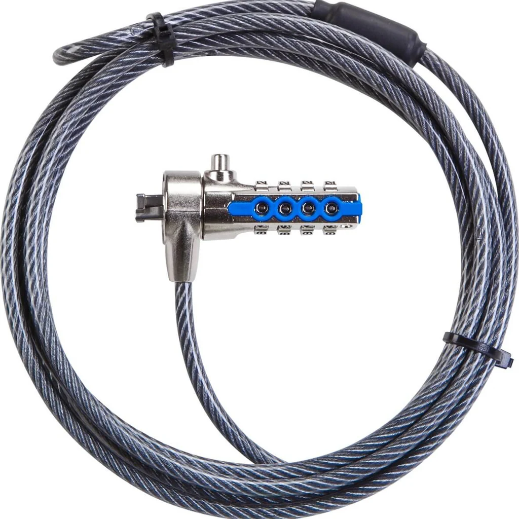 Targus DEFCON™ T-Lock Resettable Combination Cable Lock for Laptop Computer and Desktop Security Cable (PA410E)