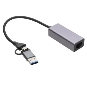 USB 3.1 Type C (USB-C) and USB 3.0 A to RJ45 GIGABIT Ethernet Network Socket