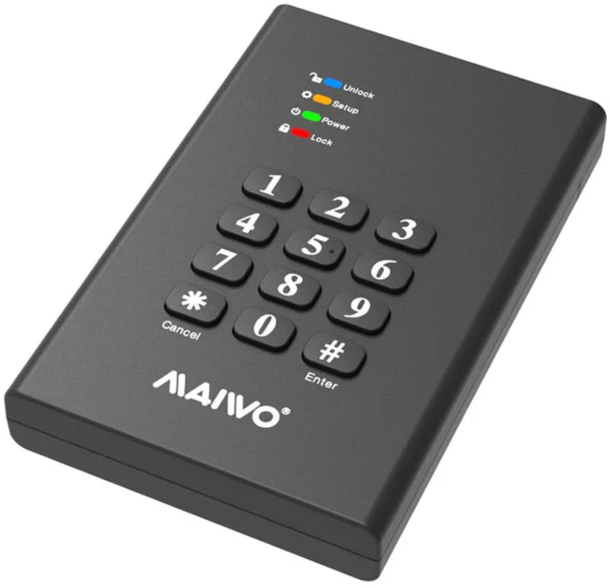 Maiwo K2568KPA USB3.0 2.5" Keypad Encrypted Hard Drive Enclosure