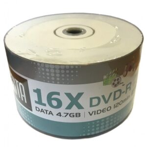 Arita / Ritek 16x DVD-R White Full Inkjet Printable F1 Dye - 50 Stack