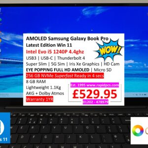 AMOLED Samsung Galaxy Book Pro 2 i5 1240P 8gb 256gb 955XED