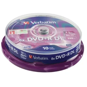 Verbatim 43666 8.5GB 8x Double Layer DVD+R Matt Silver - 10 Pack Spindle