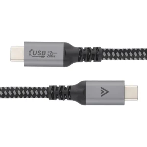 CERTIFIED USB4 40Gbps Thunderbolt 3/4 USB 4.0 Type C Braided Cable Metal 1.8m