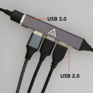 USB 3.0 Ultra Slim 4 Port Hub - Type A to 1 USB 3.0 + 3 x USB 2.0 - Metal Shell