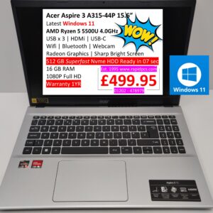 Acer Aspire 3 A315-44P Ryzen 5 5500U 16gb 512gb