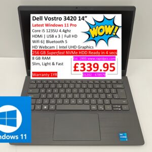 Dell Vostro 3420 i5-1235U 8gb 256gb 14 Inch Windows 11