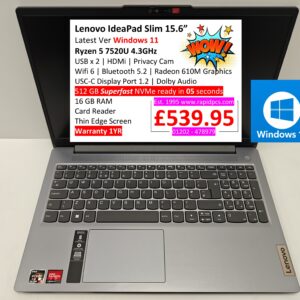 Lenovo IdeaPad Slim 3 15amn8 Ryzen 5 7520U 16gb 512gb