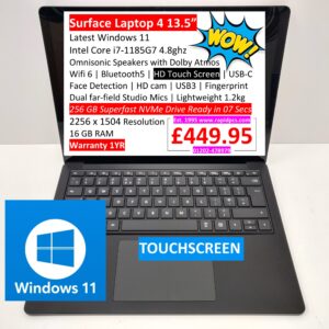 Surface Laptop 4 13.5 i7 1185G7 16gb 256gb