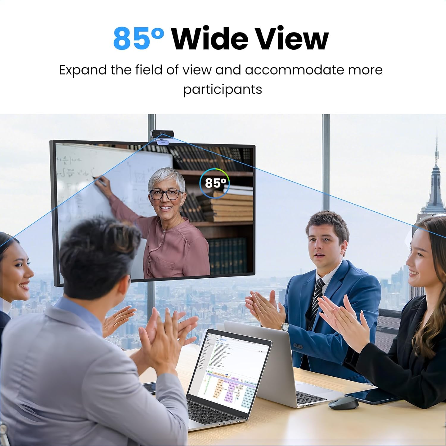 UGREEN Webcam for PC, Full HD 1080P/30fps Webcam for Laptop, Clear Stereo Audio Mics, Auto Light Correction, 85° View Web Cam USB Camera for Live Streaming, Video Calling, Conferences, Switch 2 - Image 3