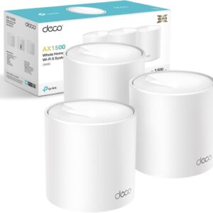 TP-Link Deco X10(3-pack) AX1500Mbps Whole Home Mesh WiFi 6 System, Coverage up to 5600ft²,Easy Setup, WiFi Mesh System, Wi-Fi Router, Extender Booster