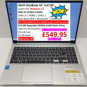 ASUS VivoBook 16 X1605VA i5 1335U 16gb 512gb