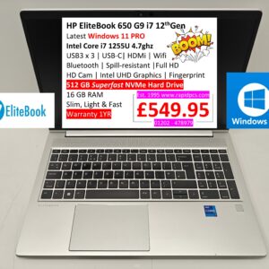 Elite book 650 G9 i7 1255U 16gb 512gb