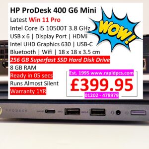Hp ProDesk 400 G6 i5 10500T 8gb 256gb Windows 11