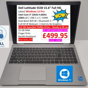 Dell Latitiude 5530 Touchscreen i7 1265U 32gb 512gb Windows 11