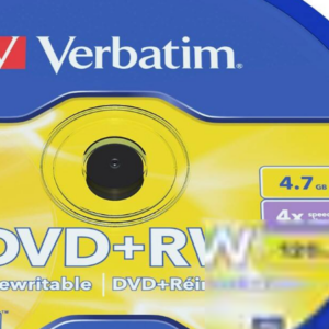 Verbatim DVD + RW 4x 4.7GB Matt Silver Spindle Pack of 25