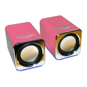 Digital Mini Stereo Aluminium Speakers Built in Sound Card Turquoise with Blue LED USB