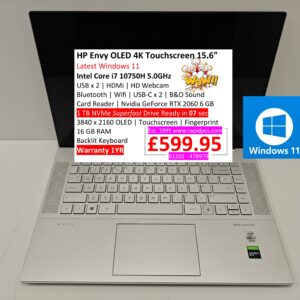 HP Envy i7 10750H 16gb 1tb OLED 4K Touchscreen