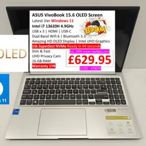 ASUS Laptop VivoBook X1505VA i7 13620H OLED 16gb 1tb