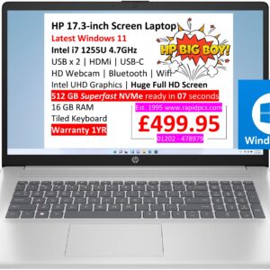 HP 470 G9 i7 1255U 16gb 512gb 17.3 inch Windows 11
