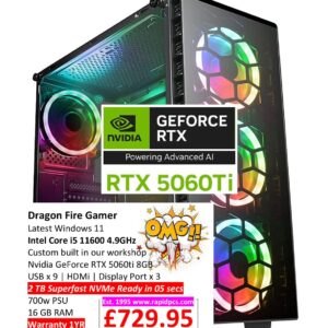 Dragon Fire Gamer i5 11600KF 16gb 2tb RTX5060ti